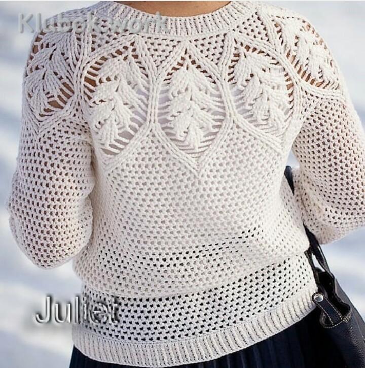 Свитерок с кокеткой крючком. Схема кокетки Свитерок с кокеткой крючком. Схема кокетки