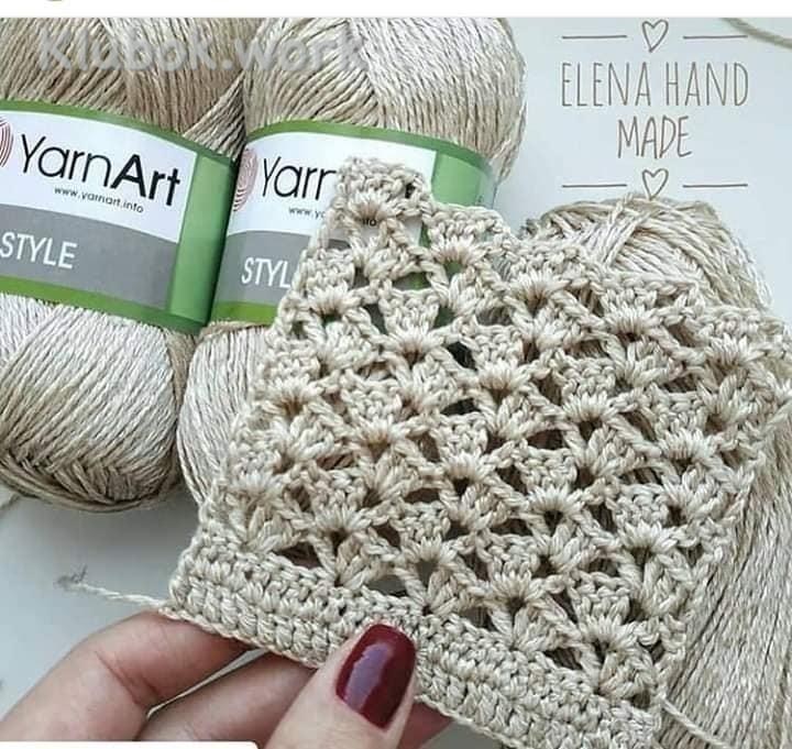 Простой красивый узор крючком. Схема Простой красивый узор крючком. Схема