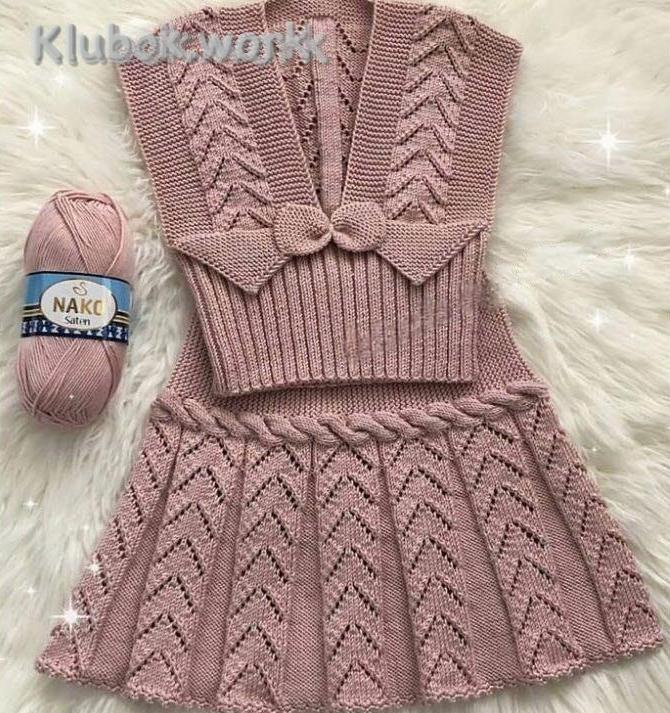 Платье спицами для девочки Платье спицами для девочки
