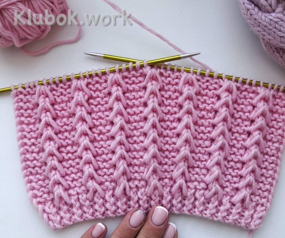 Красивый и простой рельефный узор спицами Красивый и простой рельефный узор спицами