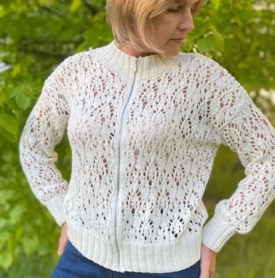 Ажурная кофточка спицами Ажурная кофточка спицами